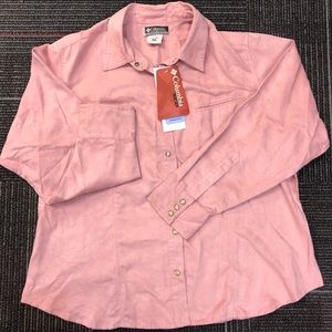 NWT Columbia Womens Pink Suede Shirt